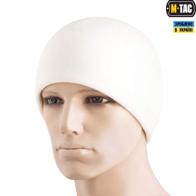 Шапка M-Tac Watch Cap Elite фліс (270г/м2) Slimtex Біла