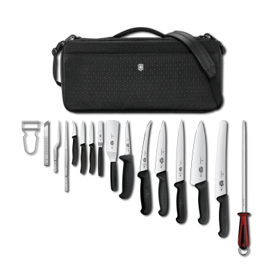 Ніж Victorinox Набір кухонний Chef’s Knife Folder Compact Set, 16 предметів, Чорний