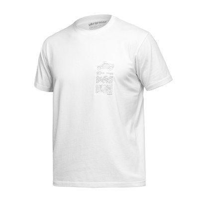 Футболка Basic Military T-Shirt. HMMWV. Cotton and Elastane, белый с принтом