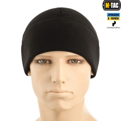 Шапка M-Tac Watch Cap Premium фліс (343г/м2) Чорна