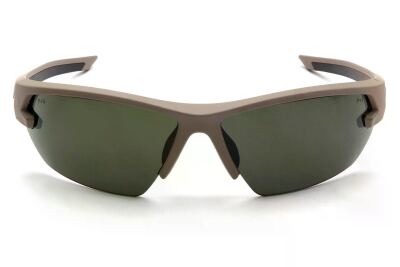Захисні окуляри Venture Gear Tactical Semtex 2.0 Tan (forest gray) Anti-Fog, чорно-зелені в пісочній оправі