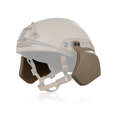 Защита боковая баллистическая защита для шлемов без ушей (типа FAST, TOR, ARCH). Койот