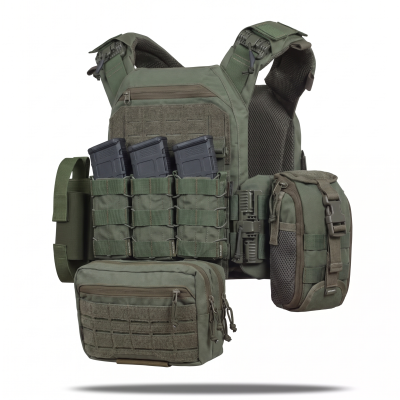 Комплект спорядження Vanguard Strike Kit (на базі плитоноски PRO). 25х30 см. Олива