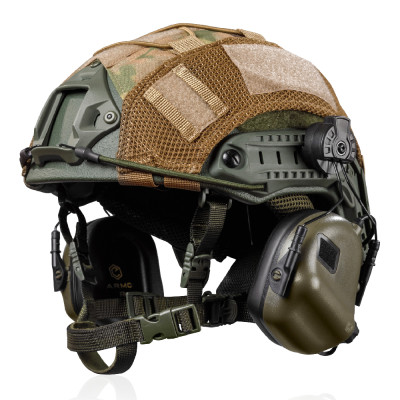 Комплект: шолом Fast кевларовий з навушниками M31H Plus та кавер, L. Мультикам