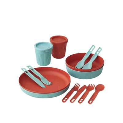 Набір посуду Sea to Summit Passage Dinnerware Set, 14 Piece, Spicy Orange/Aqua Sea Blue, 2P