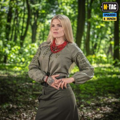 Вишиванка жіноча M-Tac 100% льон, Олива