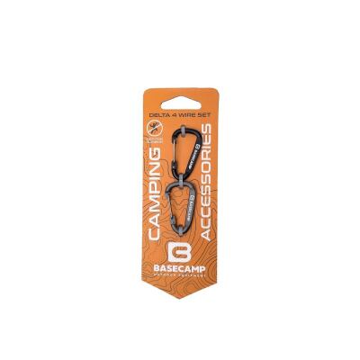Набір алюмінієвих сервісних карабінів Base Camp Delta 4 Wire Set 2, 2 шт, Black/Grey