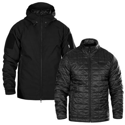 Комплект 2в1 Куртка SoftShell з підстібкою (9488+9489) Чорна