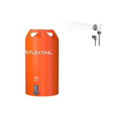 Портативний душ із ємністю та насосом Flextail Tiny Shower Bucket, 20 л, помаранчевий