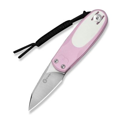 Ніж складаний Civivi Purr Рожевий/Білий Nitro-V G10, білий