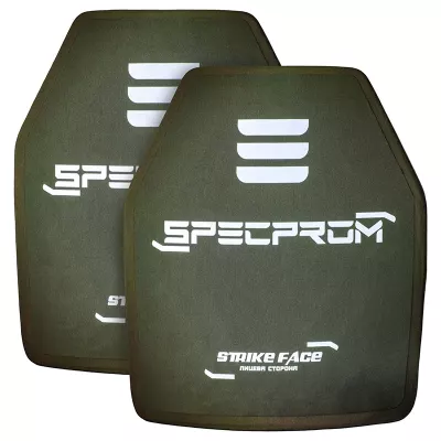 Комплект керамических бронеплит SPECPROM CAP5-XL-B 5-го класса. Вес 3.38 кг. Размер 27.5 на 33 см. Оливковое масло. 2 шт.