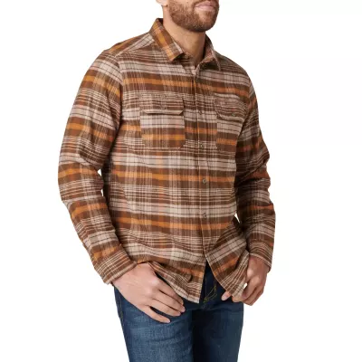 Рубашка тактическая "5.11 Tactical® Lester Flannel Plaid Long Sleeve Shirt" Dark Earth Plaid