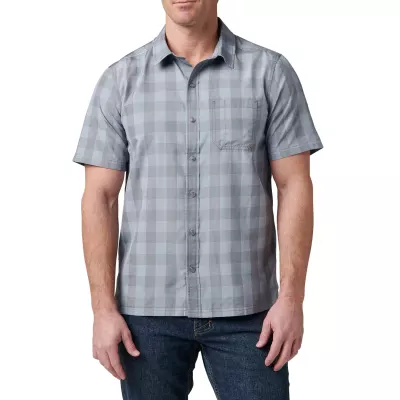Сорочка тактична "5.11 Tactical® Nate Short Sleeve Shirt" Mortar Plaid