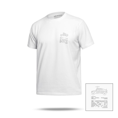 Футболка Ukrarmor Basic Military T-Shirt. HMMWV. Cotton\Elastane, белый