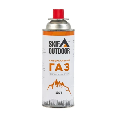 Газовый туристический баллон Skif Outdoor. Цанговый с клапаном, 220 г. Газовый туристический баллон Skif Outdoor. Цанговый с клапаном, 220 г.