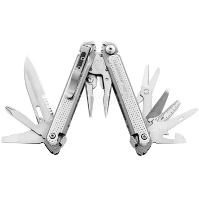Мультитул Leatherman Free P2, нейлоновий чохол, 19 інструментів, сталь 420HC, Сріблястий