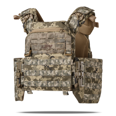 Плитоноска покращена (PRO) зі збільшеними камербандами | під бронеплити 25х30 см. Піксель (мм-14)