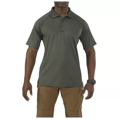 Футболка поло тактическая с коротким рукавом "5.11 Tactical Performance Polo - Short Sleeve, Synthetic Knit" TDU Green