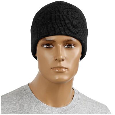 Шапка акрилова тонкої в'язки "Beanie Cap" Black