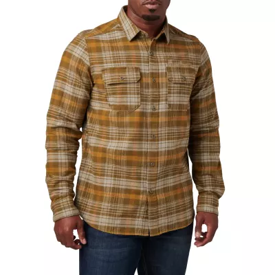 Сорочка тактична "5.11 Tactical® Lester Flannel Plaid Long Sleeve Shirt" Field Green Plaid