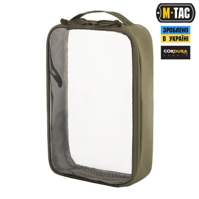 Органайзер утилитарный прозрачный M-Tac Elite Large (30х19 см) Олива (Темная)