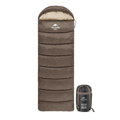 Спальник з капюшоном Naturehike U150, (від 11°C до -6°C), лівий. Коричневий