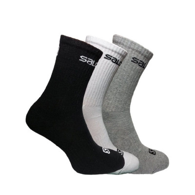 Комплект демисезонных носков Salomon Crew (3 шт.) черный/белый/серый. Размер M
