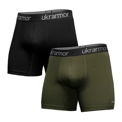 Труси чоловічі “Soldier's Boxer” (2 шт.). Матеріал Charged Cotton. Олива-Чорний
