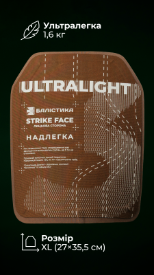 Ультралегка анатомічна поліетиленова бронеплита з демпфером (3 клас, Stand Alone, НВМПЕ Ізраїль) Балістика