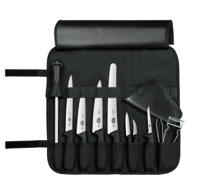 Ніж Victorinox Набір кухонний Chef’s Knife Roll Starter Sett, 10 предметів, Чорний