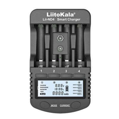 Ładowarka LiitoKala Lii-ND4 EU do akumulatorów palcowych, mini-palcowych i Krona + kabel samochodowy