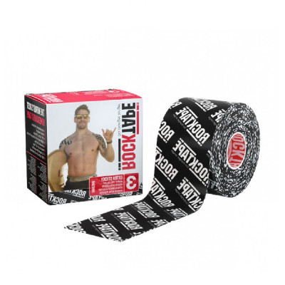 Кінезіо тейп RockTape H20 Extra Sticky, 5 см х 5 м. Black Logo