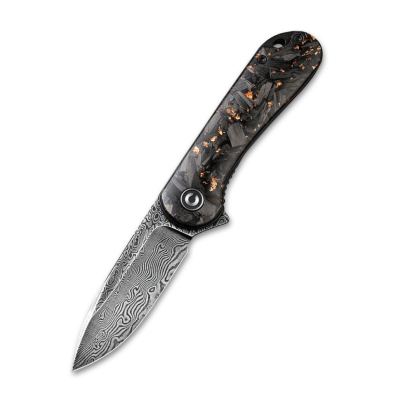 Ніж складаний Civivi Elementum Damascus Carbon Fiber Чорний, сірий