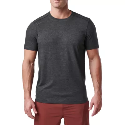 Футболка тактична потовідвідна "5.11 Tactical PT-R Charge Short Sleeve Top 2.0" Black Heather