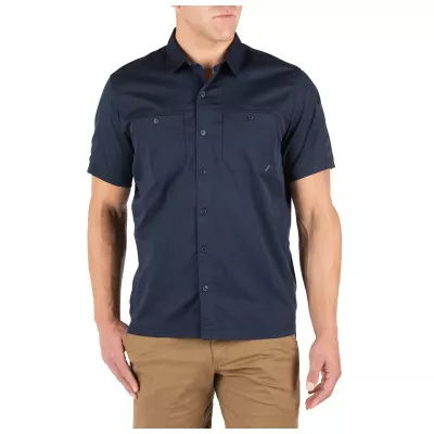 Сорочка тактична з коротким рукавом 5.11 Tactical "Flex-Tac® Twill Short Sleeve Shirt" Peacoat