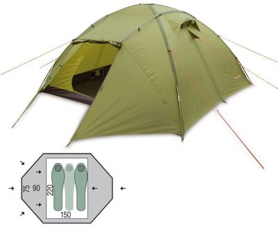 Палатка двухместная Pinguin Tornado 2 Dural, Green