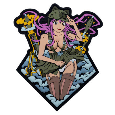 Патч (шеврон) «Anime Girl» Brand Element. М’який ПВХ пластик. Рожевий