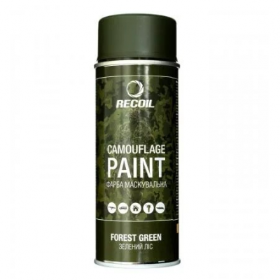 Краска маскировочная аэрозольная RecOil Camouflage paint. Forest Green, 400 мл