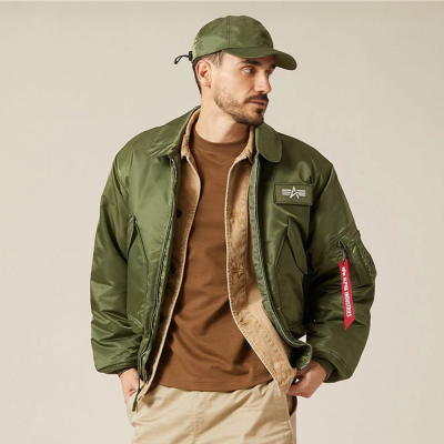 Куртка Alpha Industries CWU 45/P Bomber Jacket. Зелений