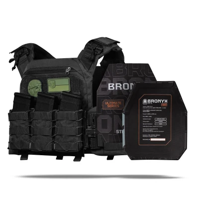 Бронежилет 3 класса (PRO). Вес 3.1 кг. Полиэтиленовые плиты 0.99 кг. Черный