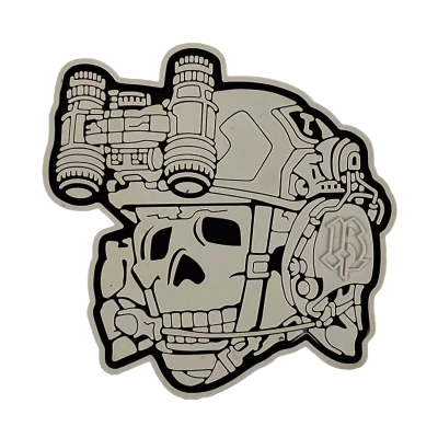 Патч (шеврон) «Totenkopf+dtnvs gen.1» R3ICH. Мягкий ПВХ пластик. Белый