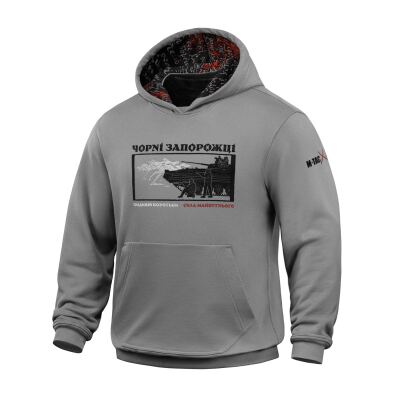M-Tac кофта Hoodie Чорні Запорожці бавовна Hard, Світло-сірий
