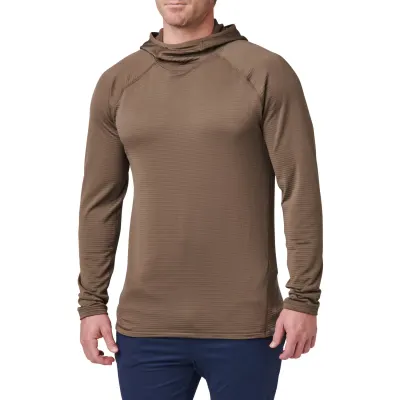 Термореглан 5.11 Tactical "Stratos Long Sleeve Hoodie" Major Brown