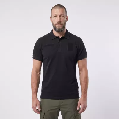 Футболка-поло тактична Ukrarmor Polo Reflex. Cotton. Колір Чорний