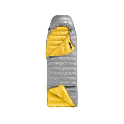 Спальний мішок Naturehike CW400 NH18C400-D з натуральним пухом, р-р M, жовто-сірий