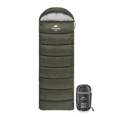 Спальник з капюшоном Naturehike U150, (від 11°C до -6°C), лівий. Зелений
