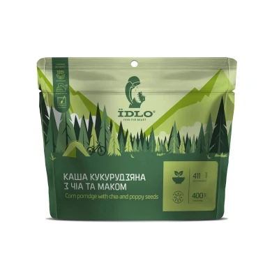 Каша кукурузная ЇDLO с семенами чиа и маком, 100 г (сухой продукт) Каша кукурузная ЇDLO с семенами чиа и маком, 100 г (сухой продукт)
