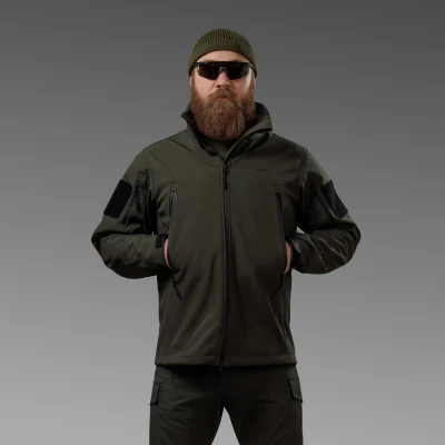 Куртка тактична Softshell Hawk Jacket. Захист від вітру та вологи. Олива