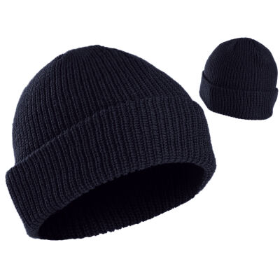 Шапка акрилова грубої в'язки "Beanie Cap" Dark Navy