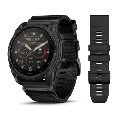 Смарт-годинник Garmin Tactix 8 (51 mm) Solar Ballistics Ultralight. Чорний